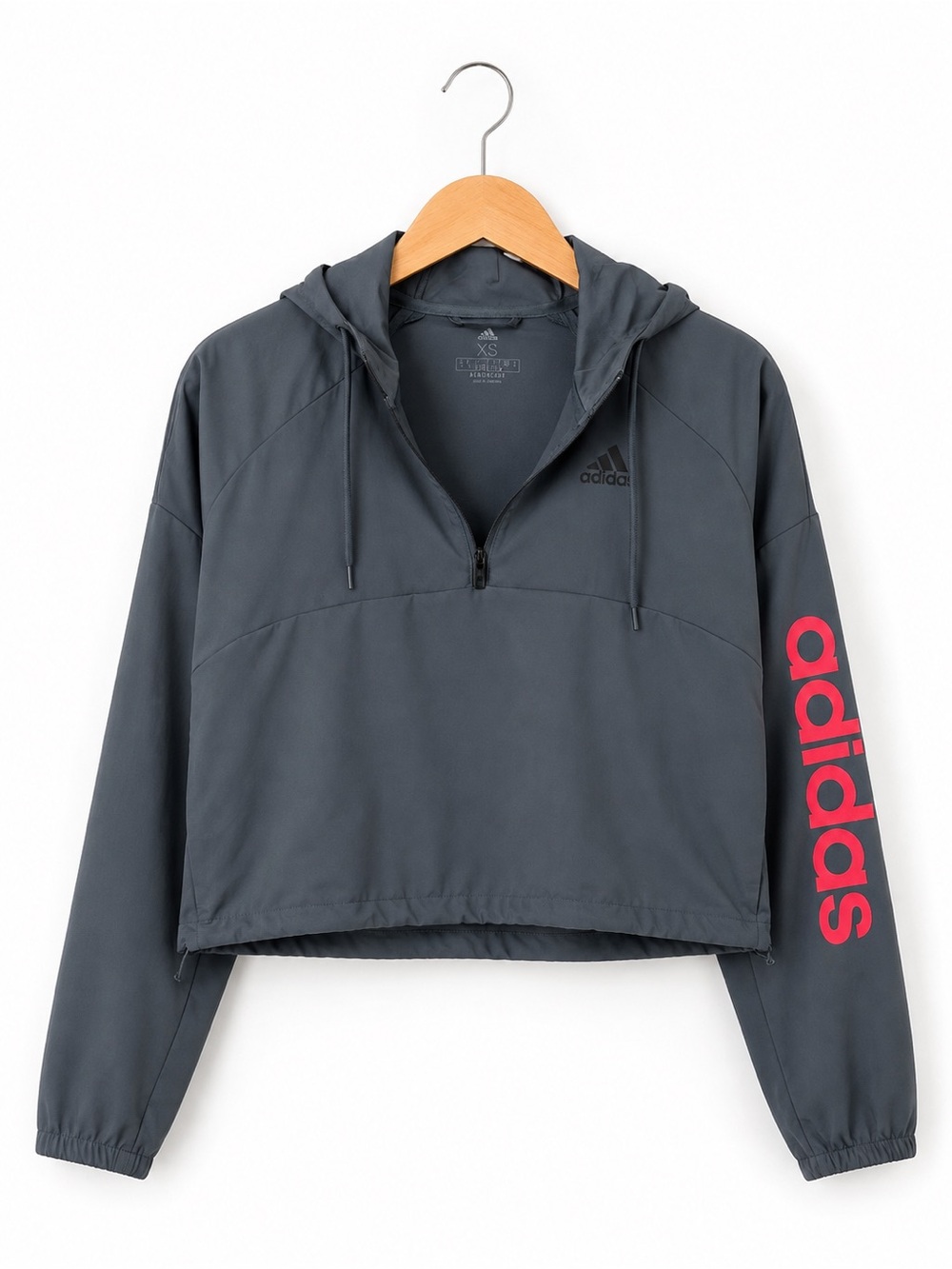Adidas Women's Blue Windbreaker Jacket Tech Crop XS Athleisure Casual
